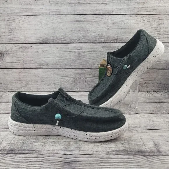 Lamo Canvas Slip-on Comfort Shoes Black/Gray Women's 9 - Picture 2 of 6